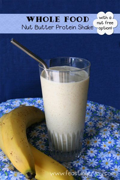 Whole Food Nut Butter Protein Shake | Feasting On Joy  #feastingonjoy #feastingonjoyrecipes #proteinshake #breakfast #smoothie #nutfree #dairyfree #glutenfree #refinedsugarfree #snack #lunch #wholefood #healthylifestyle #healing #wholefood Shakes Recipes, Food Protein, Aip Paleo Recipes, Clean Protein, Avocado Banana, Ice Milk, Protein Powders, Protein Shake, Shake Recipes