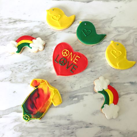 One Love Party, Bob Marley Birthday, Jamaican Party, Baby Shower Sugar Cookies, Kid Parties, First Birthday Party Themes, First Birthday Themes, Party Pants, Bday Girl