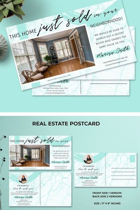 Realtor Postcard Real Estate Just Sold Card Real Estate Post Cards Ideas, Just Sold Real Estate Marketing, Realtor Marketing Gifts, Realtor Content, Realtor Cards, Marketing Gifts, Realtor Postcards, Real Estate Postcards, Marketing Gift