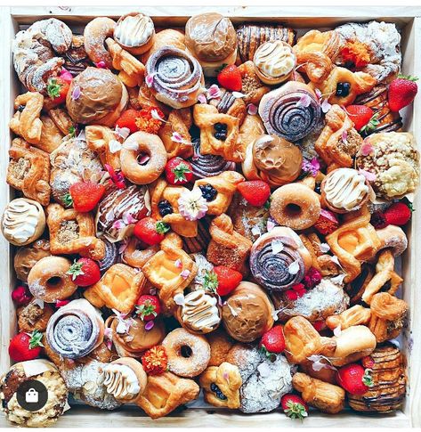 Pastries! | Platter Up Co. Sydney Australia Pastries Platter, Party Tray, Grazing Board, Long Tables, Instagram Feeds, Crispy Fried Chicken, Breakfast Pastries, Party Trays, Wooden Chopping Boards