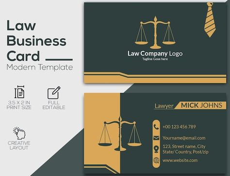 Vector flat law firm business card tempe... | Premium Vector #Freepik #vector #law-business-card #business-name-card #company-business-card #visiting-card-design Law Firm Business Card, Visiting Card, Card Business, Law Firm, Name Cards, Premium Vector, Graphic Resources, Business Card, Business Cards