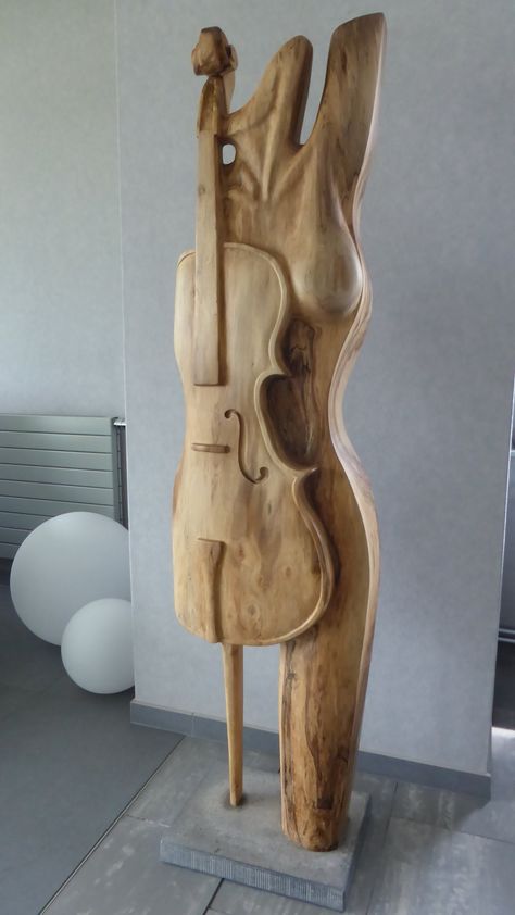 Woodworking Art Ideas, Wood Carving Art Sculpture, Wood Sculpture Art, Diy Woodworking Projects, Carved Wood Sculpture, Sculpture Wood, Cool Woodworking Projects, Musical Art, Art Carved