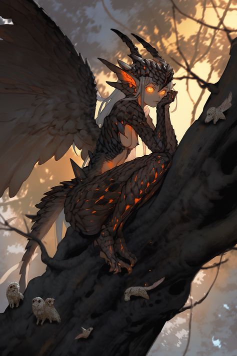 Were Dragon, Skeleton Dragon Art, Dragon Hybrid Oc Male, Cat Dragon Hybrid, Dragon Woman Hybrid, Hybrid Character Design, Harpy Art, Dragon Human Hybrid, Dragon Human Form