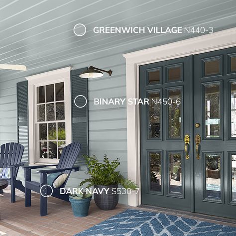 Behr - Color Trends 2019 Small Ranch House Exterior Colors, Shutter Colors For Light Blue House, Front Door Colors With Light Blue Siding, Light Coastal Blue Paint Colors, Pastel Blue Exterior House Colors, Costal Blue House Exterior, Home Bunch Interior Design Ideas, Greenish Blue Exterior House Colors, Sherman Williams Exterior House Paint Colors