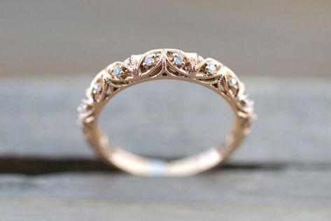 Bijoux Art Nouveau, Hawaiian Jewelry, Stackable Bands, Vintage Wedding Band, Engagement Ring White Gold, Morganite Engagement, Sparkle Jewelry, Morganite Engagement Ring, Rose Engagement Ring