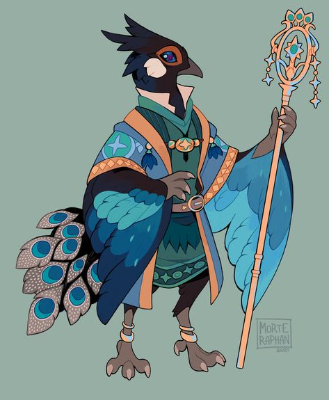 Morteraphan Art, Anthromorphic Animals Character Design, Bird People, Dnd Art, Creature Concept Art, Arte Animal, Creature Concept, Dnd Characters, Creature Design