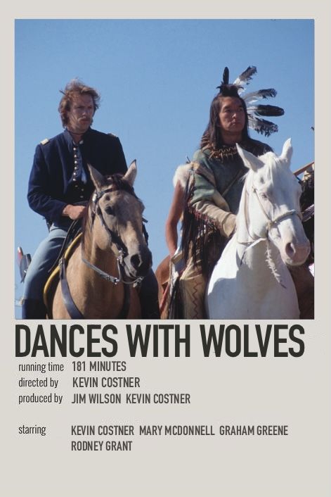 Dances With Wolves Movie, Dances With Wolves Poster, Dance With Wolves, Date Night Movies, Wolf Movie, Wolf Poster, Dances With Wolves, Graham Greene, Movie Card