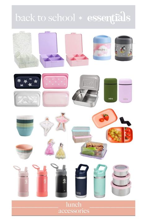 If you’re in the south, your littles are more than likely gearing up to start school. Here are my favorite backpacks, lunch boxes and lunch accessories to send those babes back to school with in just a few weeks. I tend to be on the “more is more” spectrum and in the sake of over-preparedness, I love having a stocked cabinet for lunches. Clicking on any item in the images below will take you right to the website and I’ll share some standouts for each section. #schoolsupplies #homeschool Lunch Accessories, High School Supplies, Roller Backpacks, School Guide, Start School, High School Survival, Stainless Steel Containers, School Lunch Box, Back To School Essentials