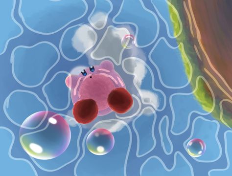 #fanart #kirby #swimming Kirby Swimming, Kirby, Fish Pet, Swimming, Fish, Fan Art, Animals, Quick Saves, Art