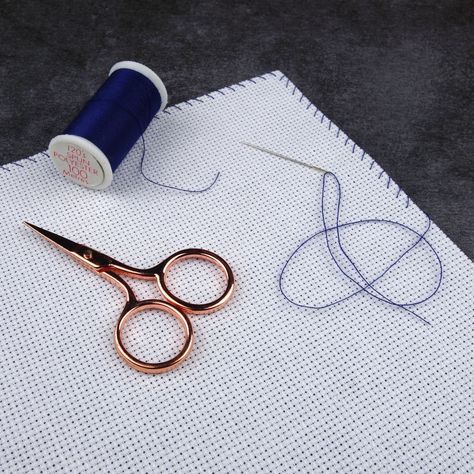 Preparing Cross Stitch Fabric, How To Finish Cross Stitch Edge, Cross Stitch Edge Finish, Cross Stitch Tips, Cross Stitch Tutorial, Hem Stitch, Pinking Shears, Stitch Fabric, Cross Stitch Books