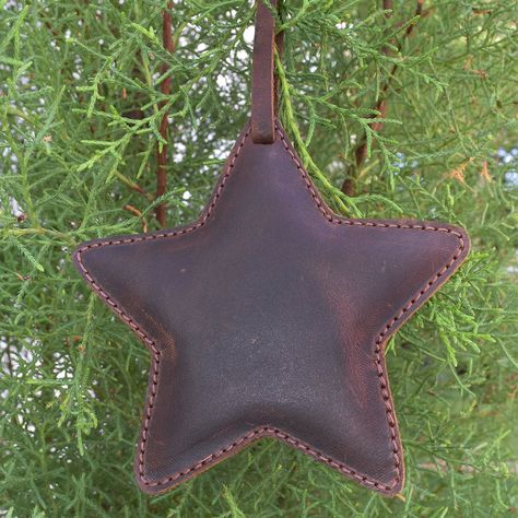 Hide and Drink Rustic Leather Star Christmas Tree Ornament Tree Decoration Handmade :: Bourbon Brown * Click on the image for additional details-affiliate link. #christmasdecorations Leather Christmas Tree Ornaments, Leather Ornaments, Leather Christmas Gifts, Leather Christmas, Star Christmas Tree, Ornament Tree, Gift Drawing, Cowboy Christmas, Leather Scraps