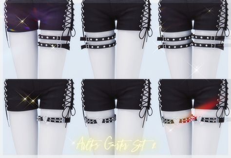 Thigh Garter, Sims 4 Piercings, Sims 4 Anime, Alt Clothes, Sims 4 Body Mods, Leg Garter, Tumblr Sims 4, Free Sims, Sims 4 Characters