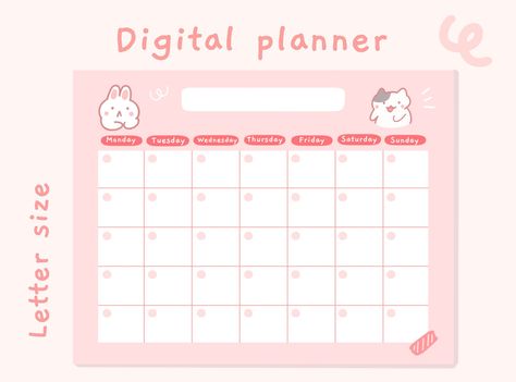 Pink Rabbit Monthly planner printable, download and print at home, Cute weekly planner, Digital monthly planner dailyplannerpages #plannerorganization. Pink Monthly Planner, Cute Weekly Planner, Planer Organisation, Digital Monthly Planner, Weekly Planner Digital, Memo Pad Design, Calendar Design Template, Undated Monthly Planner, Note Writing Paper