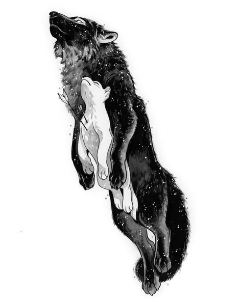 Devin Elle Kurtz, Wolf Tattoos, Wolf Tattoo, Wolf Art, Blackbird, Wolves, Animal Art, Drawing Ideas, Tattoo Ideas