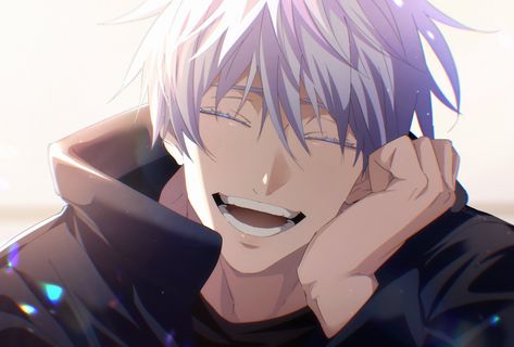 ONG HE'S SO 😭😭😭😭😭😭 Gojo Pc Wallpaper, Widget Cute, Prettiest Smile, Gojo Manga, Jujutsu Kaisen Anime, Pc Wallpaper, Pretty Smile, Study Style, Gojo Satoru