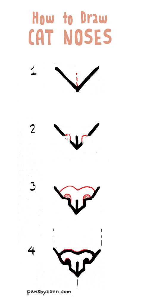 Get Zann's complete tutorial on how to draw cat noses from the side, top, bottom and 3/4 view at https://www.pawsbyzann.com/ultimate-guide-cat-noses/ Animal Noses Drawing, Cat Face Anatomy, Cat Face Drawing Cartoon, Cat Drawing Side View, How To Get Into Drawing, Cat Front Profile, Cat Side Profile Drawing Reference, How Draw Cat, Noses From The Side