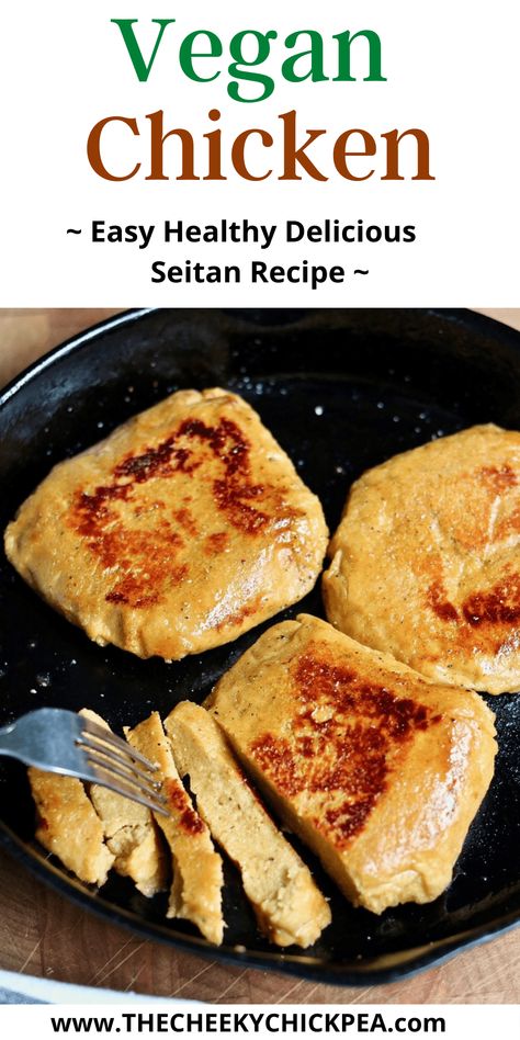 Vegan Chicken! My seitan based meatless alternative to real chicken, juicy, meaty, chewy full flavoured and super easy to make! Perfect for frying, grilling or to replace chicken in any dish! Nut free. Meatless Meat, Recipes Using Seitan, Seitan Chicken Recipes, Vegetarian Seitan Recipes, Recipes Using Tofu, Vegan Chicken Recipes, Make Seitan, Meatless Chicken, Vegan Chicken Seitan