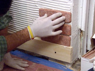 How to Install Brick Veneer on a Wall : How-To : DIY Network Brick Veneer Wall, Diy Brick Wall, Brick Feature Wall, Brick Interior, Brick Cladding, Faux Brick Walls, Brick Veneer, Faux Brick, Diy Network