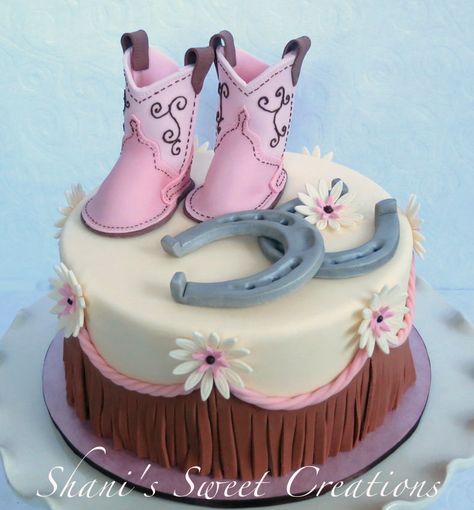 Sweet Baby shower cake with baby cowboy boots, horseshoes and western fringe. Cowgirl Birthday Cakes, Baby Cowboy Boots, Cowgirl Cakes, Cowboy Cakes, Cowgirl Baby Showers, Cowgirl Baby, Cowboy Baby Shower, Horse Cake, Cowboy Baby