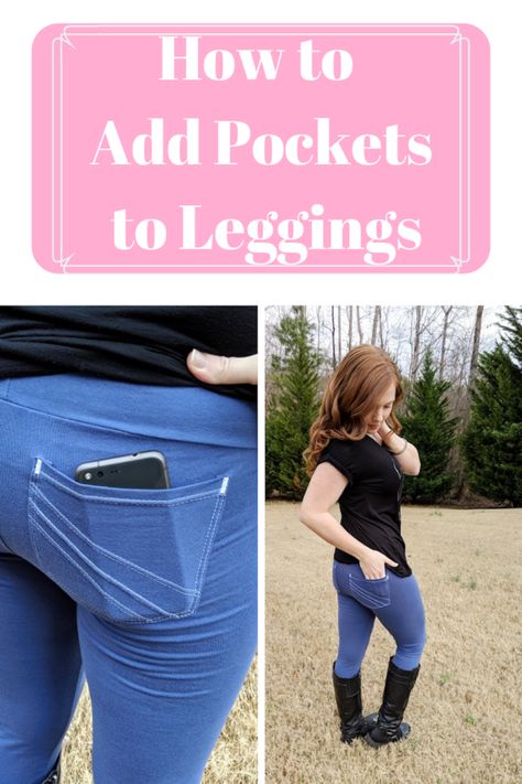 Learn how to add pockets to leggings with this free DIY sewing tutorial. Complete your fall or winter outfit with style, and pockets! #sewing #tutorial #sewinghack #diy Add Pockets To Leggings, Cute Nightgowns, Clothing Alterations, Sewing Pockets, Patterns For Pirates, Nightgown Pattern, Diy Sewing Tutorials, Cotton Lycra Fabric, Crafts Sewing Projects