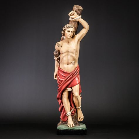 St Sebastian Statue | Religious Saint Figure | Vintage Plaster Figurine | 24" | eBay St Sebastian, Greek Statue, Figurines, Statue, Figurine