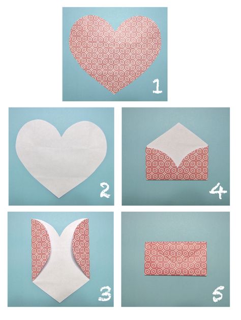 DIY: heart envelopes - simple enough to do with kids...and wonderful idea for all those homemade cards that are not quite...square!  :) Heart Envelope, How To Make An Envelope, Diy Bricolage, Crafty Craft, Cute Crafts, Diy Paper, Paper Crafting, A Heart, Fun Crafts