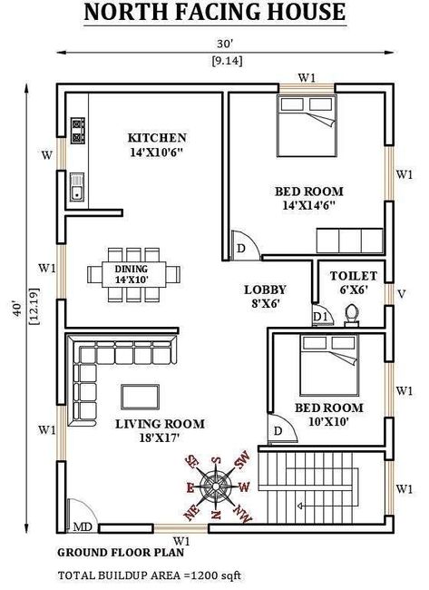 Konkan House, 40x60 House Plans, Smart House Plans, 30x50 House Plans, 20x30 House Plans, Budget House Plans, North Facing House, 20x40 House Plans, 30x40 House Plans