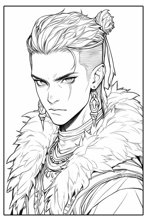 Character Lineart, Greek Mythology Coloring Pages, Manga Lineart, Male Coloring Pages, Free Lineart, Beautiful Coloring Pages, Manga Coloring Book, 얼굴 드로잉, Color Drawing Art