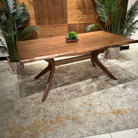 Corrigan Studio Elysian Oak Live Edge Design Dining Table | Wayfair Design Dining Table, Live Edge Design, Dining Room Contemporary, Live Edge Dining Table, Cozy Farmhouse, Contemporary Chic, Farmhouse Charm, Family Dinners, Table Accessories