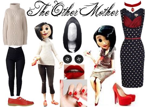 #Coraline #CoralineTheOtherMother #Cosplay #Outfits Other Mother Cosplay, Coraline The Other Mother, The Other Mother Coraline, Coraline Outfit, Other Mother Coraline, The Other Mother, Cosplay Clothes, Other Mother, Halloween Matching