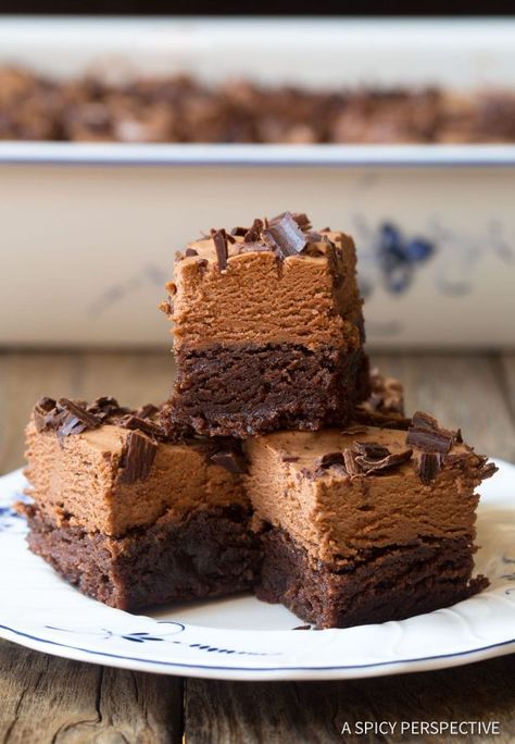 Brownie Recipes | French Silk Chocolate Brownies - Easy and Healthy Recipe Ideas for Brownies - Chocolate, Blondies, Gluten Free and Caramel French Silk Brownies, Best Brownie Recipes, Caramel Brownies Recipe, Chocolate Brownies Recipe, Silk Chocolate, Best Brownie Recipe, Brownies Chocolate, Dark Chocolate Brownies, Nutella Brownies