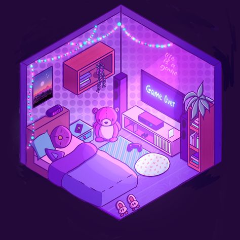 Art With Flo, Isometric Game, Isometric Room, Isometric Drawing, Procreate Ipad Art, Using Procreate, Isometric Art, Isometric Illustration, Gamer Room