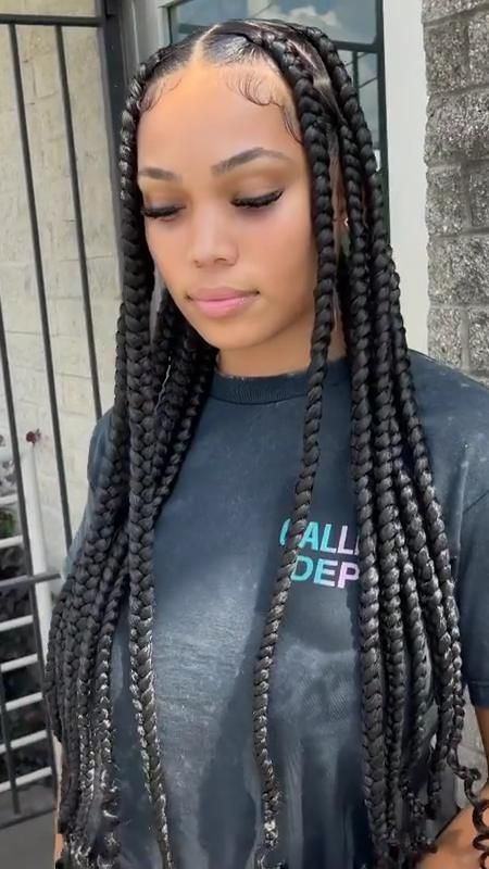 For Short Hair Hairstyles, Medium Length Hair Hairstyles, For Medium Length Hair Hairstyles, Big Box Braids, Short Hair Hairstyles, Big Box Braids Hairstyles, Jumbo Box Braids, Feed In Braids Hairstyles, Goddess Braids Hairstyles