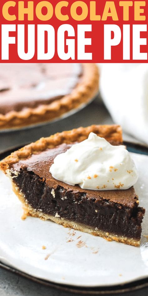 Fudge Pie Recipe With Cocoa, Chocolate Fudge Pie Recipe, Frozen Chocolate Pie, Old Fashioned Chocolate Fudge, Fudge Homemade, Fudge Pie Recipe, Old Fashioned Chocolate Pie, Hot Fudge Pie, Chocolate Fudge Pie