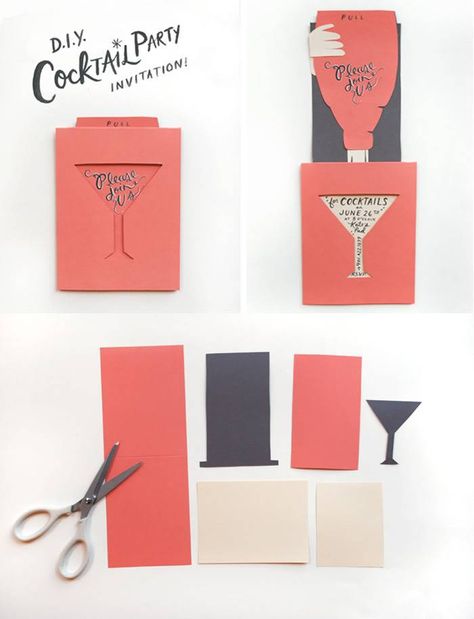 Cocktail Invitation, Pen Packaging, Pop Up Invitation, Invitation Letter, Circle Logo Design, Powerpoint Design Templates, 카드 디자인, Handmade Birthday Cards, Creative Cards