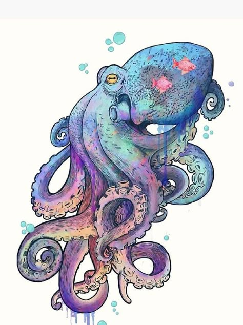 Octopus Tattoo Sleeve, Octopus Illustration, Octopus Tattoo Design, Octopus Tattoos, Octopus Tattoo, Octopus Art, Animal Sketches, Watercolor Inspiration, Intj