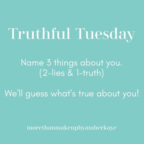 Use this post to boost engagement on your social media platforms. For more inspiration follow me at More than Makeup by Amber Kaye on fb & ig. #socialmedia #socialmediamarketing #socialmediaengagement #younique #introduction #onlineparty #truthfultuesday #tuesday Tuesday Games For Facebook, Tuesday Social Media Post, Thursday Engagement Posts Facebook, Tuesday Posts For Facebook, Tuesday Post Ideas, Tuesday Themes Social Media, Tuesday Engagement Posts Social Media, Facebook Group Interaction Posts Tuesday, Thursday Engagement Post