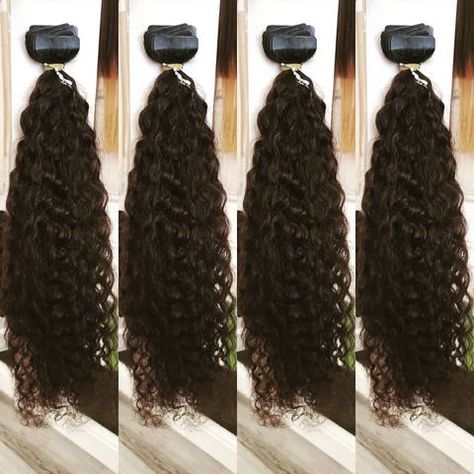 curly tape extensions, tape extensions, Spanish wave extensions Curly Hair Extensions Before And After, Before And After Hair Extensions, Hair Extensions Styles, Extensions For Short Hair, Hair Extensions Tutorial, Bead Extensions, Tape Extensions, Hair Extensions Before And After, Brown Tape