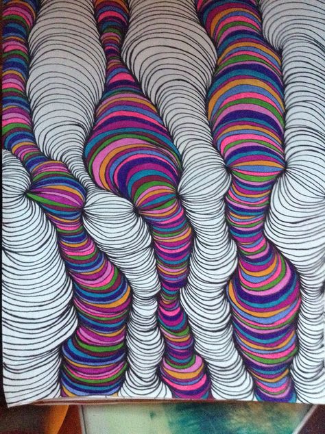 Sharpie Line Drawing, Zentangle Patterns Colorful, Opticle Illusions Drawing, Watercolor Over Pen, Drawing Ideas With Sharpies, Zen Tangle Ideas, Fun Drawings Easy, Zendoodle Art Inspiration, Things To Draw With Sharpies