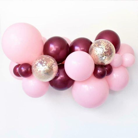 DIY Burgundy/Pastel Pink & Rose Gold Balloon Garland Kit-Party Decorations-2M #Qualatex #AllOccasions #BalloonGarland Rose Gold Balloon Garland, Gold Balloon Garland, Pirate Party Favors, Diy Rose, Gold Confetti Balloons, Rose Gold Confetti, Mermaid Glitter, Christening Favors, Rose Gold Balloons