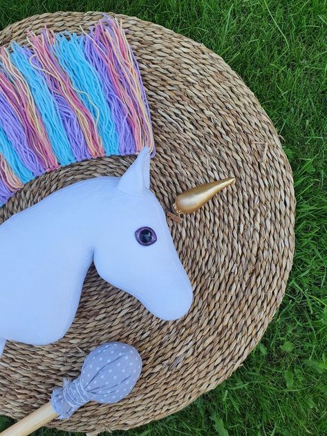 Pony on stick, hobby horse for kids, ride on toy, montessori animal toy, cut gift for princess Unicorn Bike, Pony Tack, Cute Pony, Rocking Toy, Diy Unicorn, Stick Horses, Cute Ponies, Equestrian Gifts, Hobby Horse