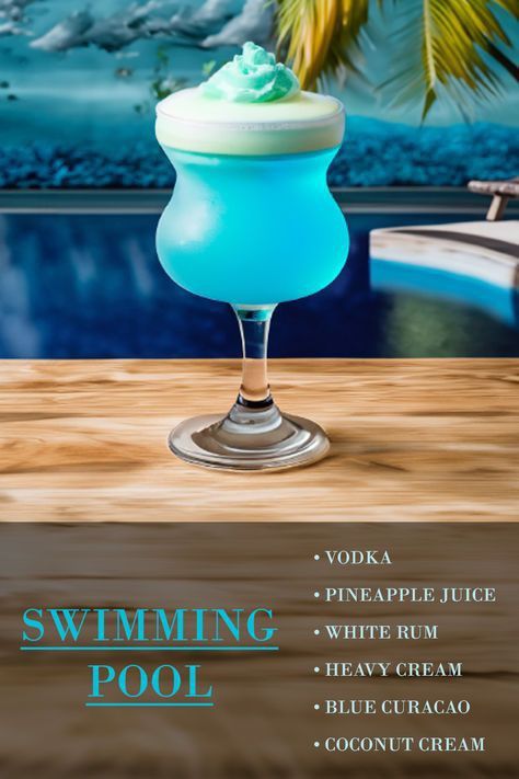 Men Drinks, Swimming Pool Cocktail, Luau Drinks, Vodka And Pineapple Juice, Cocktail Recipes At Home, Fun Drinks Alcohol, Summer Drinks Alcohol, Cocktail Drinks Alcoholic, Mixed Drinks Alcohol