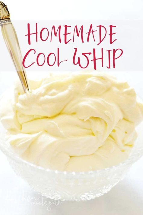 Homemade Cool Whip, Cooking Substitutions, Recipes With Whipping Cream, Baking Substitutes, Cake Fillings, Köstliche Desserts, Diet Vegetarian, Copycat Recipe, Cool Whip