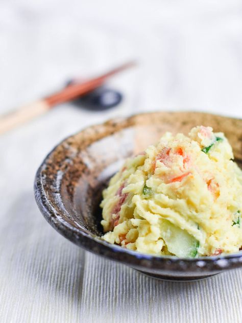 Izakaya Style Japanese Potato Salad (居酒屋風ポテトサラダ) - Sudachi Recipes Salad Japanese, Delicious Potato Salad, Japanese Mayonnaise, Japanese Potato Salad, Japanese Izakaya, Japanese Potato, Japanese Salad, Asian Dish, Recipe Potato