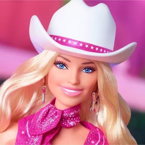 Barbie Cowboy Hat, Pink Western Outfit, Barbie Cowboy, Barbie In Pink, Western Barbie, Barbie Cowgirl, Barbie The Movie, Tout Rose, Barbie Makeup