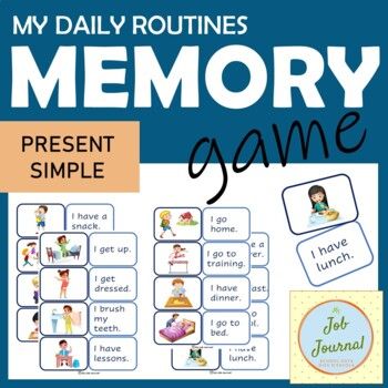 32 cards (sentence-image match) Shower Brush, Grammar Activities, Brush My Teeth, Have A Shower, Memory Game, Go To School, Daily Routines, Memory Games, Simple Game