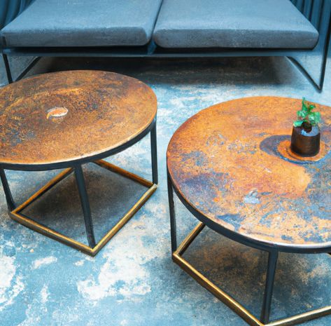 Copper coffee tables are truly a sight to behold. With their stunning copper finish, these tables add a touch of elegance and sophistication to any living space. The warm, metallic gleam of the copper is striking and adds a touch of luxury to any room. The unique color of copper also makes these tables a conversation starter, and they are sure to impress any guests who see them. In addition to their good looks, copper coffee tables are also durable and long-lasting, ensuring that they will be a Hammered Copper Coffee Table, Wall Bar Ideas, Round Copper Coffee Table, Copper Living Room, Copper Coffee Table, Blue Couch Living Room, Copper Furniture, Circular Coffee Table, Bronze Coffee Table