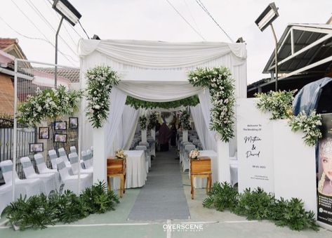 Pintu Masuk Wedding, Tenda Nikahan, Dekor Nikahan, Dekorasi Wedding, Wedding Tent Decorations, Nikah Decor, Wedding Gate, Sweet Wedding Dresses, Minimalist Wedding Decor