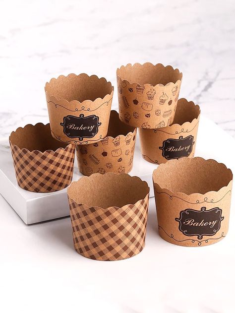 Cupcakes Packaging Ideas, Cupcakes Packaging, Cupcake Cups Paper, Black Dessert, Cupcake Paper, Cupcake Packaging, Muffin Cup, Vintage Cupcake, Kraft Packaging