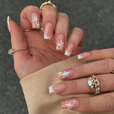 College Nails, Summery Nails, Classy Acrylic Nails, Star Nails, New Year's Nails, Minimalist Nails, Fire Nails, Dream Nails, Funky Nails